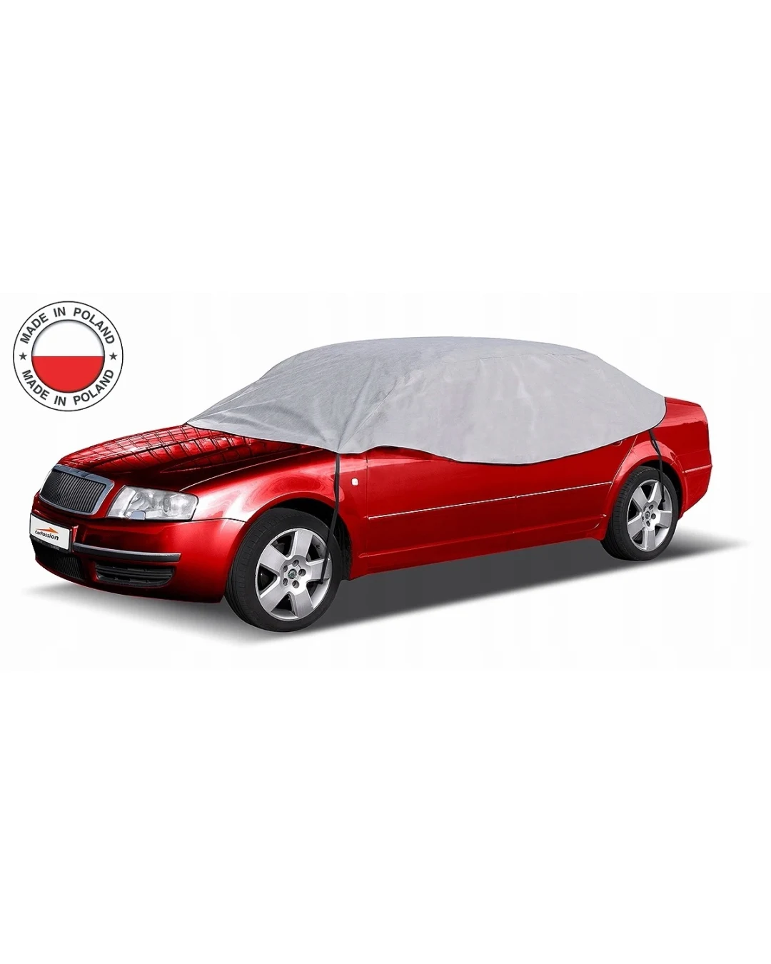 Водоустойчиво покривало полукалъф за автомобил размер L 265 cm x 125 cm сив CarPassion