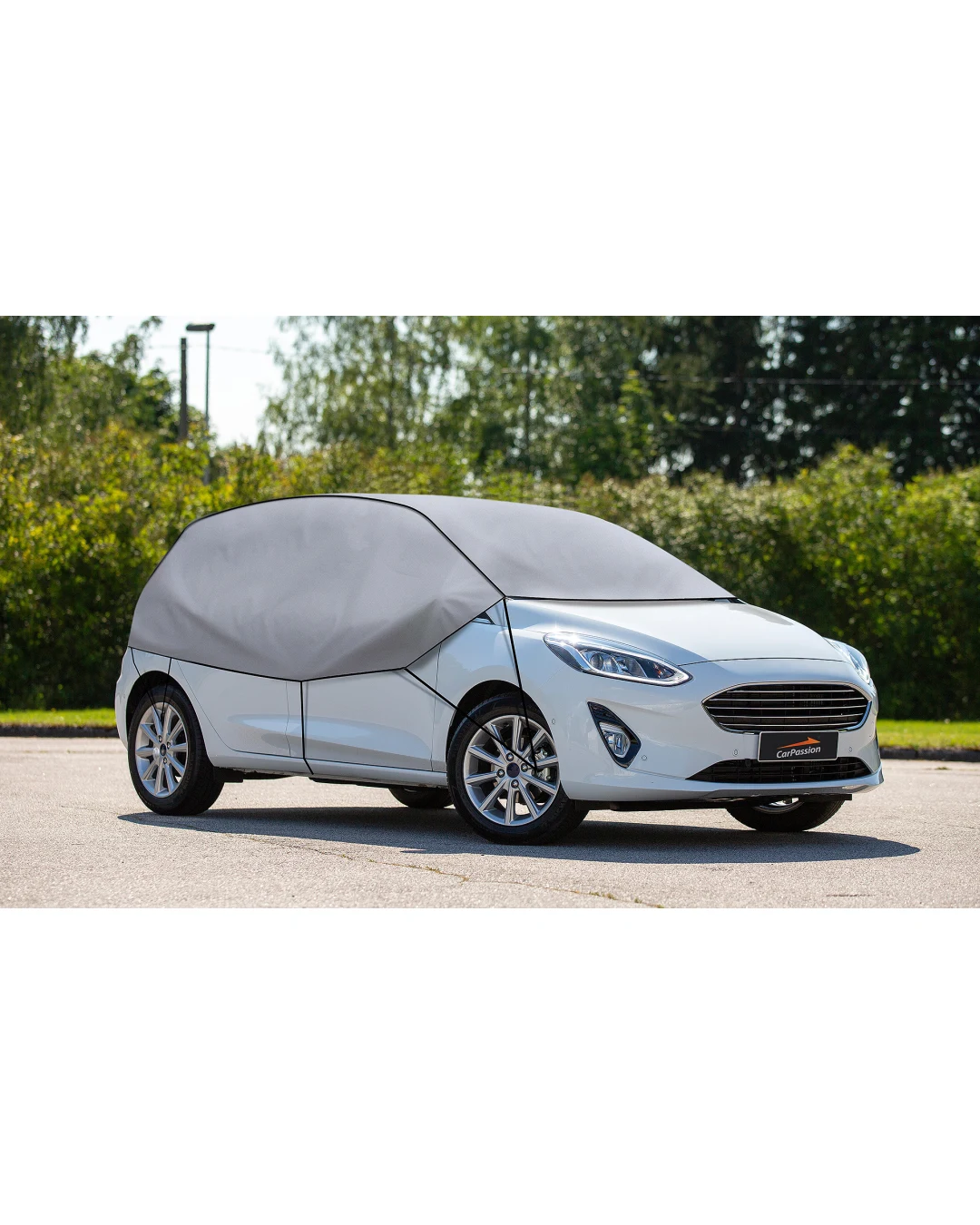 Водоустойчиво висококачествено покривало полукалъф Perfect за автомобил размер S - M С - М 255-275 cm x 70 cm сив CarPassion