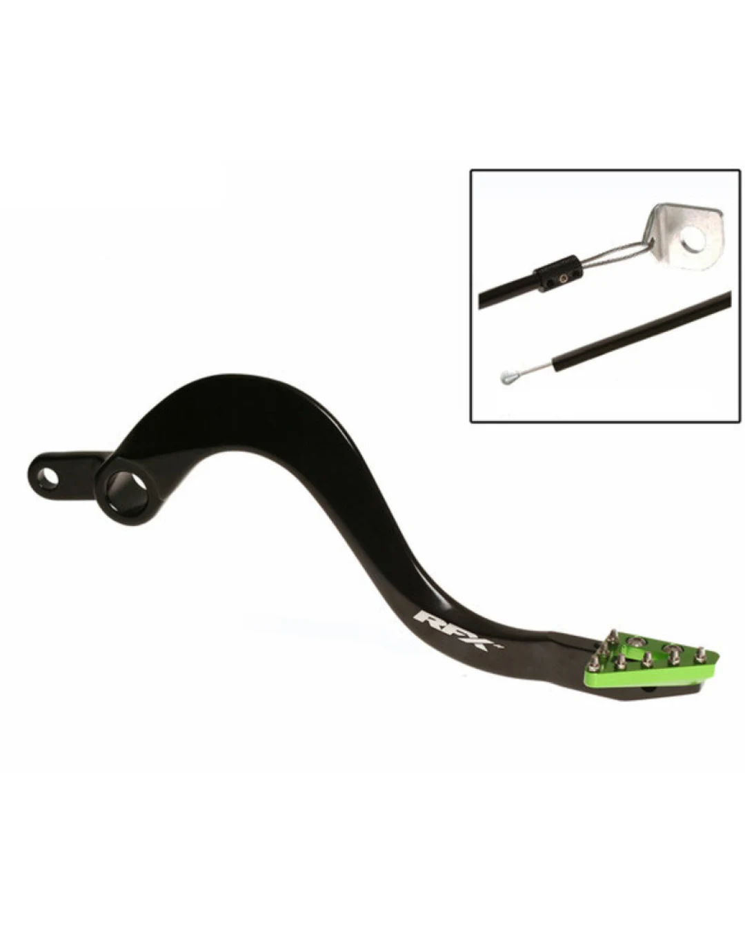Заден лост за спирачка RFX Pro ST Rear Brake Lever (Hard Anodised Black/Green) KXF 250 05-20