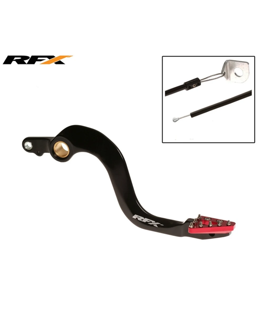Заден лост за спирачка RFX Pro ST Rear Brake Lever (Hard Anodised Black/Red) - Honda CR250