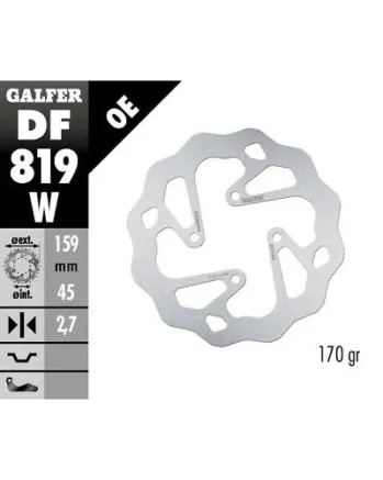 Заден спирачен диск Galfer WAVE FIXED 159,5x2,7mm DF819W