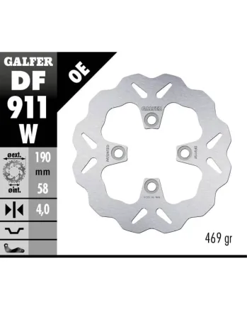Заден спирачен диск Galfer WAVE FIXED 190x4mm DF911W
