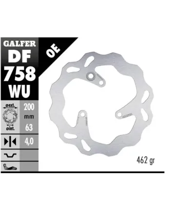 Заден спирачен диск Galfer WAVE FIXED 200x4mm DF758WU