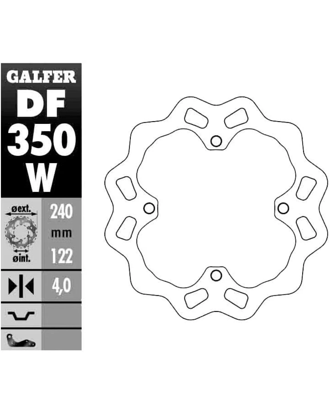 Заден спирачен диск Galfer WAVE FIXED 240x4mm DF350W