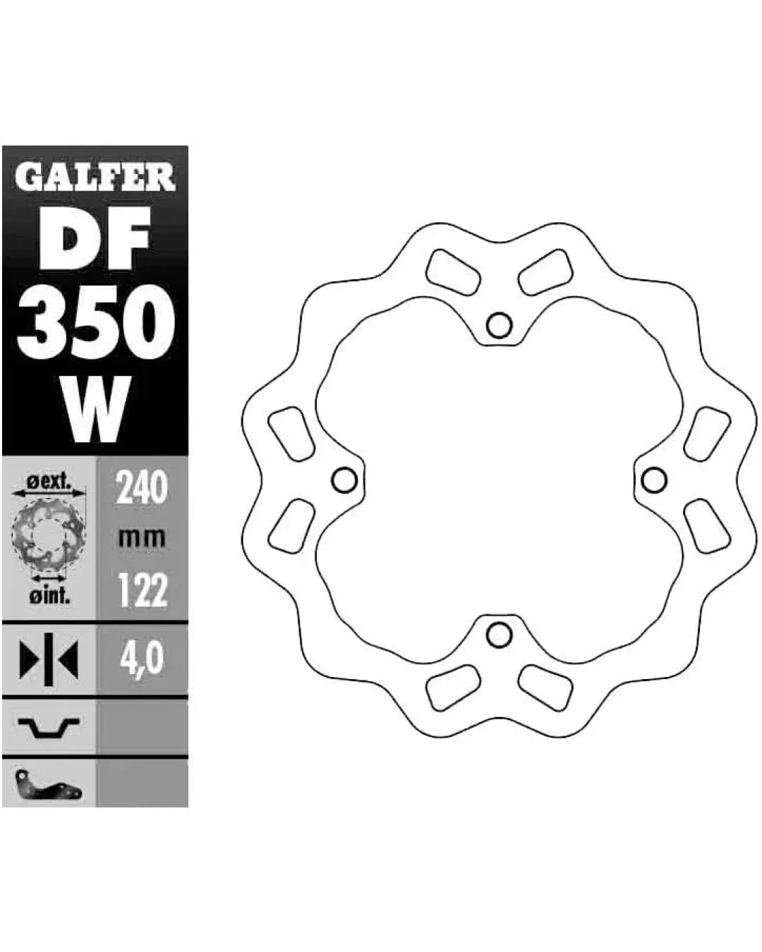 Заден спирачен диск Galfer WAVE FIXED 240x4mm DF350W