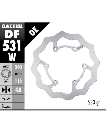 Заден спирачен диск Galfer WAVE FIXED 240x4mm DF531W