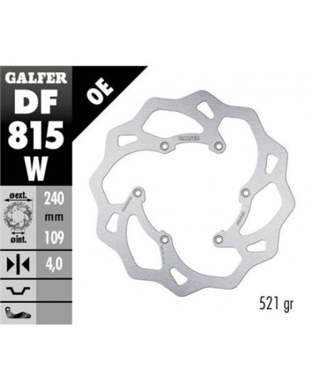 Заден спирачен диск Galfer WAVE FIXED 240x4mm DF815W