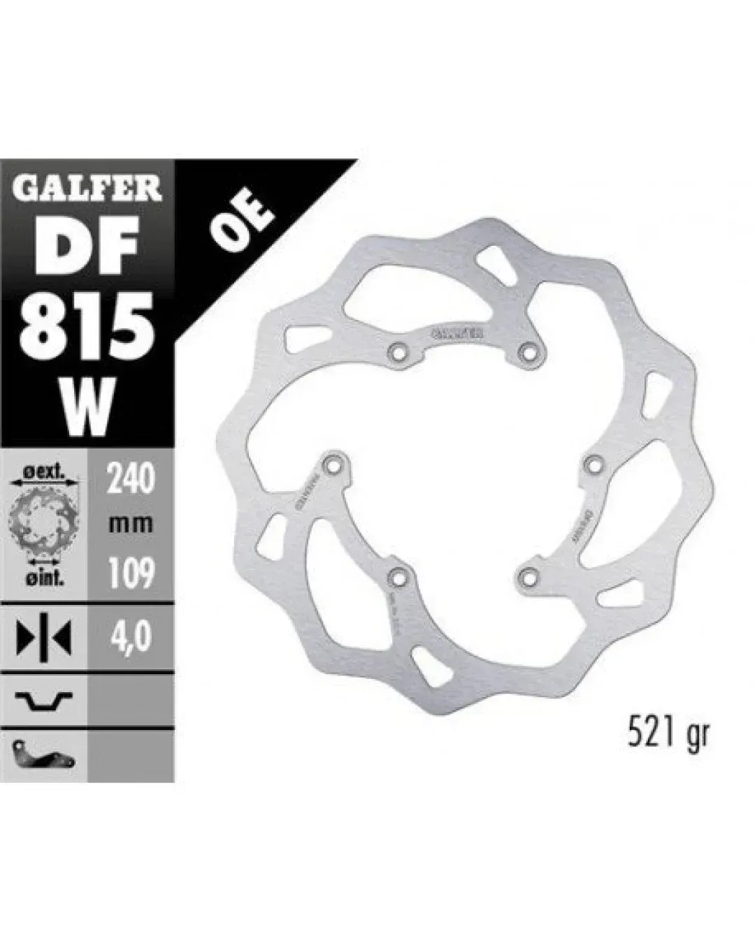 Заден спирачен диск Galfer WAVE FIXED 240x4mm DF815W