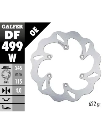 Заден спирачен диск Galfer WAVE FIXED 245X4MM DF499W