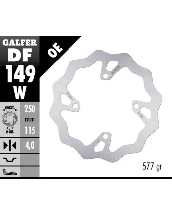 Заден спирачен диск Galfer WAVE FIXED 250x4mm DF149W