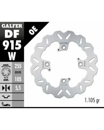 Заден спирачен диск Galfer WAVE FIXED 255x5,5mm DF915W