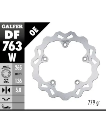 Заден спирачен диск Galfer WAVE FIXED 265x5mm DF763W