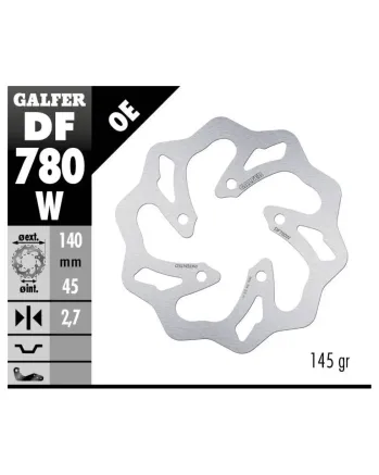 Заден спирачен диск Galfer WAVE FIXED  DISC WAVE FIXED 140x2,7mm DF780W
