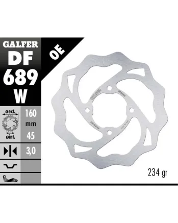 Заден спирачен диск Galfer WAVE FIXED  DISC WAVE FIXED 160x3mm DF689W