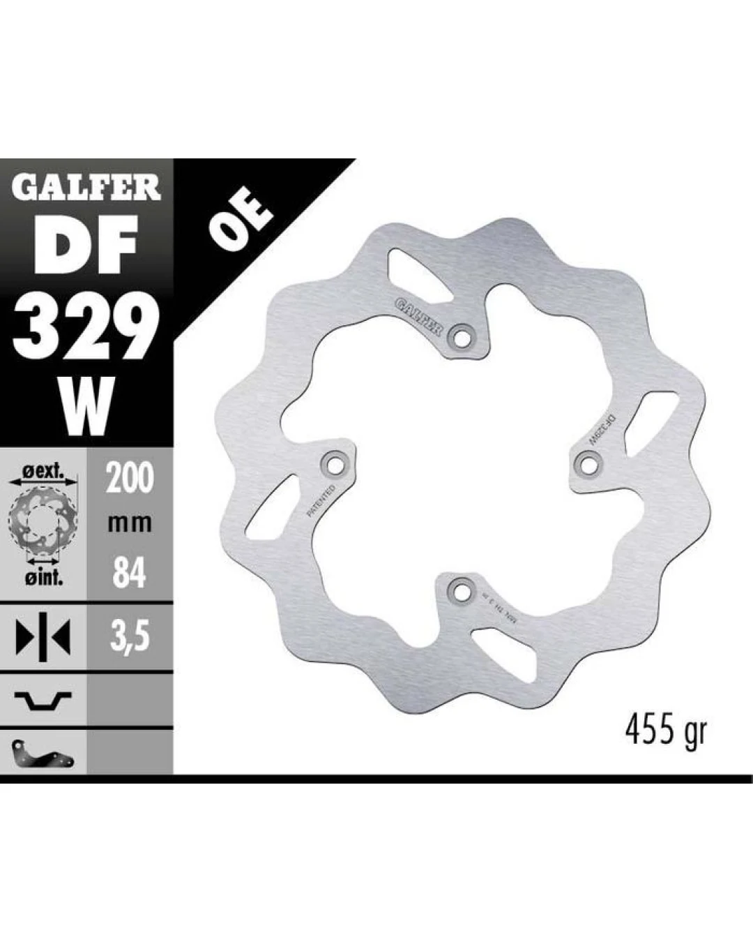 Заден спирачен диск Galfer WAVE FIXED  DISC WAVE FIXED 200x3,5mm DF329W