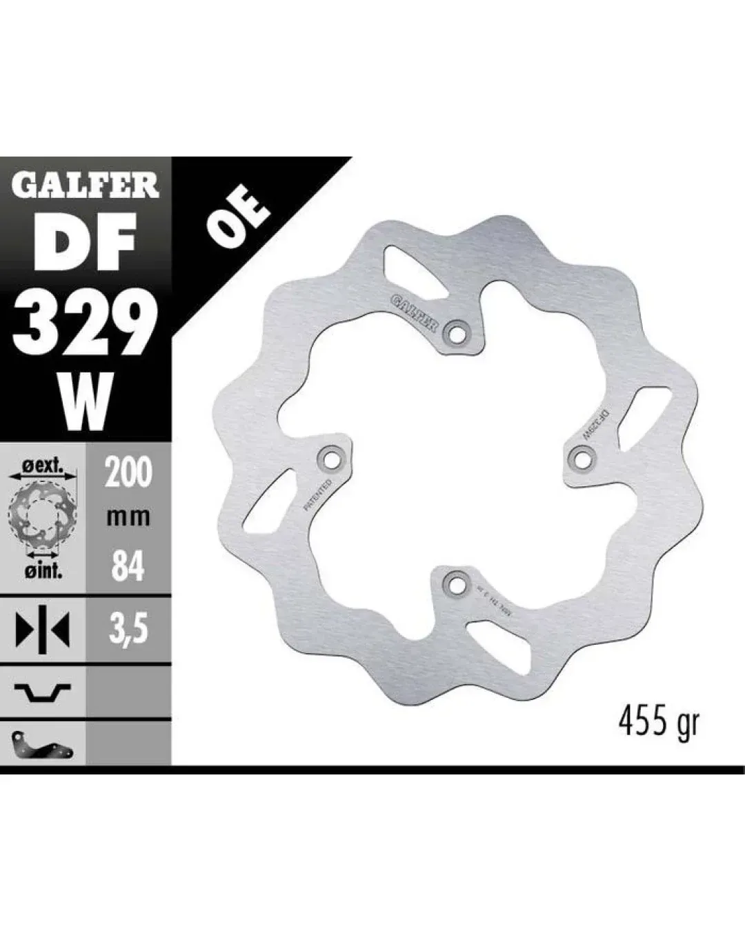 Заден спирачен диск Galfer WAVE FIXED  DISC WAVE FIXED 200x3,5mm DF329W