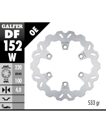 Заден спирачен диск Galfer WAVE FIXED  DISC WAVE FIXED 220x4mm DF152W