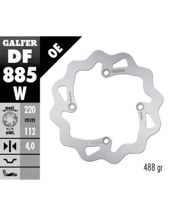 Заден спирачен диск Galfer WAVE FIXED  DISC WAVE FIXED 220x4mm DF885W