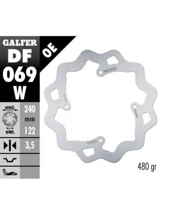 Заден спирачен диск Galfer WAVE FIXED  DISC WAVE FIXED 240x3,5mm DF069W