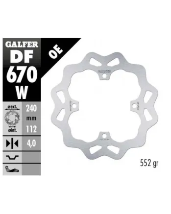 Заден спирачен диск Galfer WAVE FIXED  DISC WAVE FIXED 240x4mm DF670W