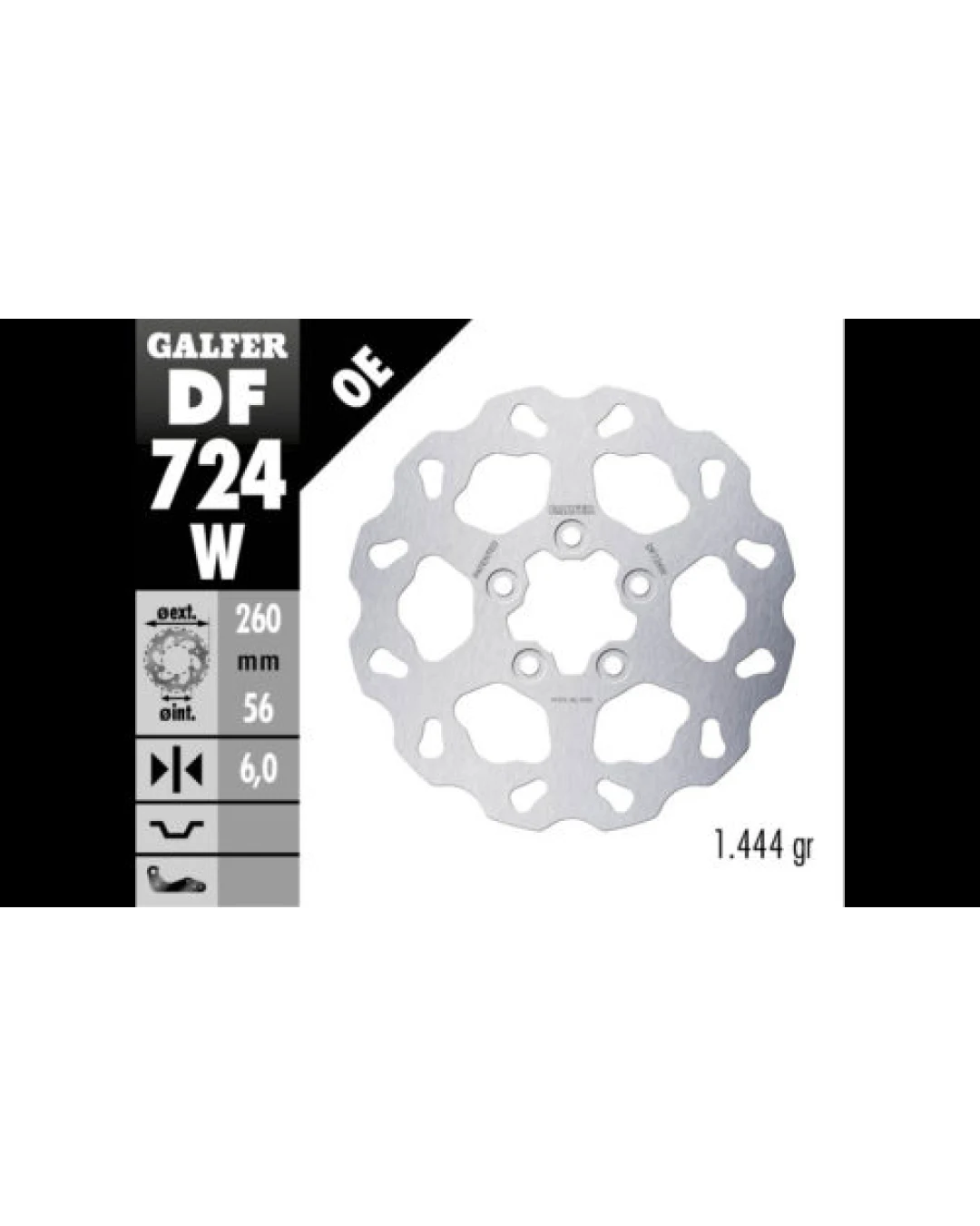 Заден спирачен диск Galfer WAVE FIXED  DISC WAVE FIXED 260x6mm DF724W