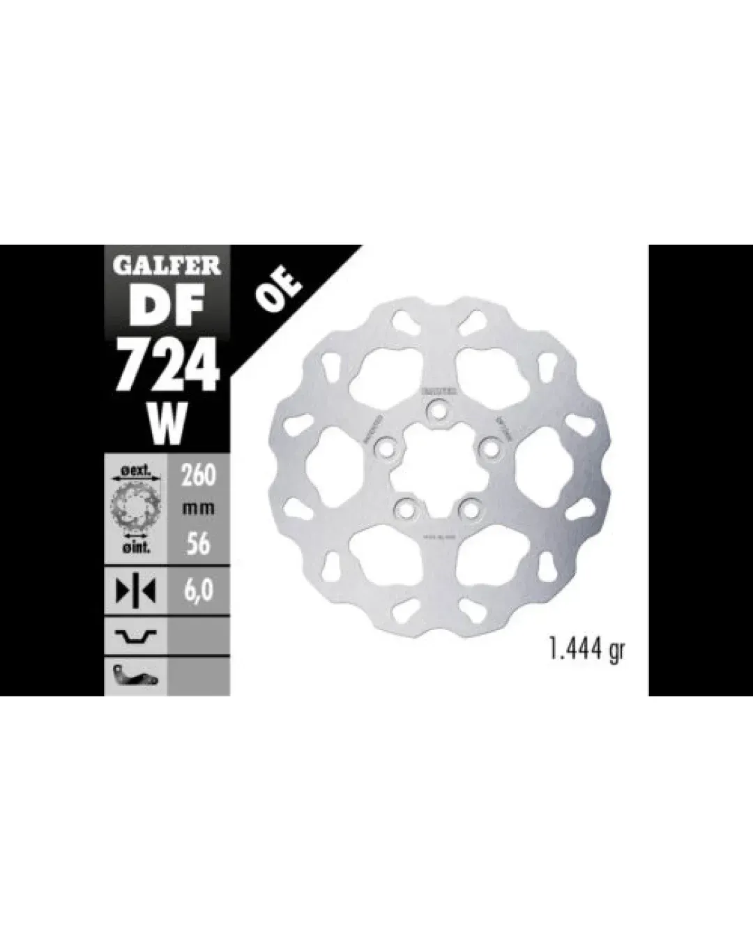 Заден спирачен диск Galfer WAVE FIXED  DISC WAVE FIXED 260x6mm DF724W