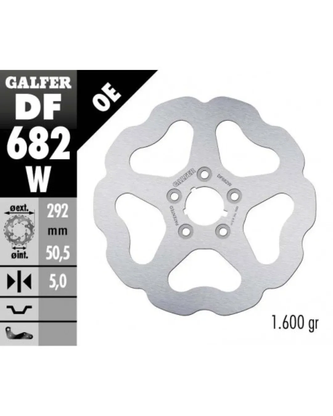 Заден спирачен диск Galfer WAVE FIXED  DISC WAVE FIXED 292x5mm DF682W