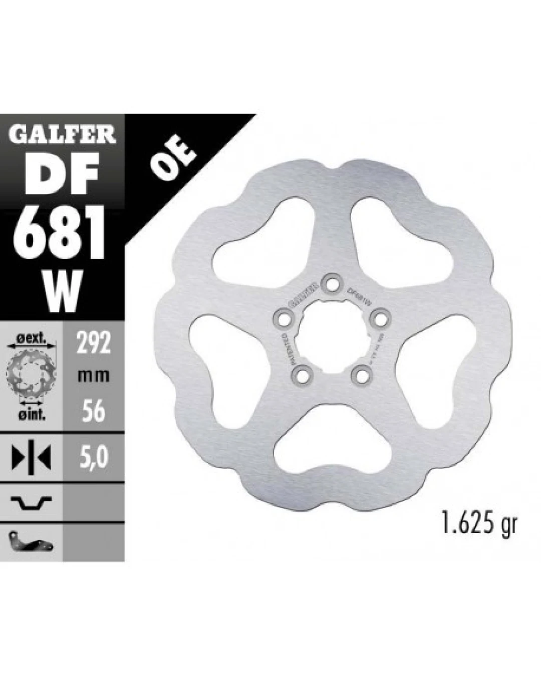 Заден спирачен диск Galfer WAVE FIXED  DISC WAVE FIXED 292x6.4mm DF681W