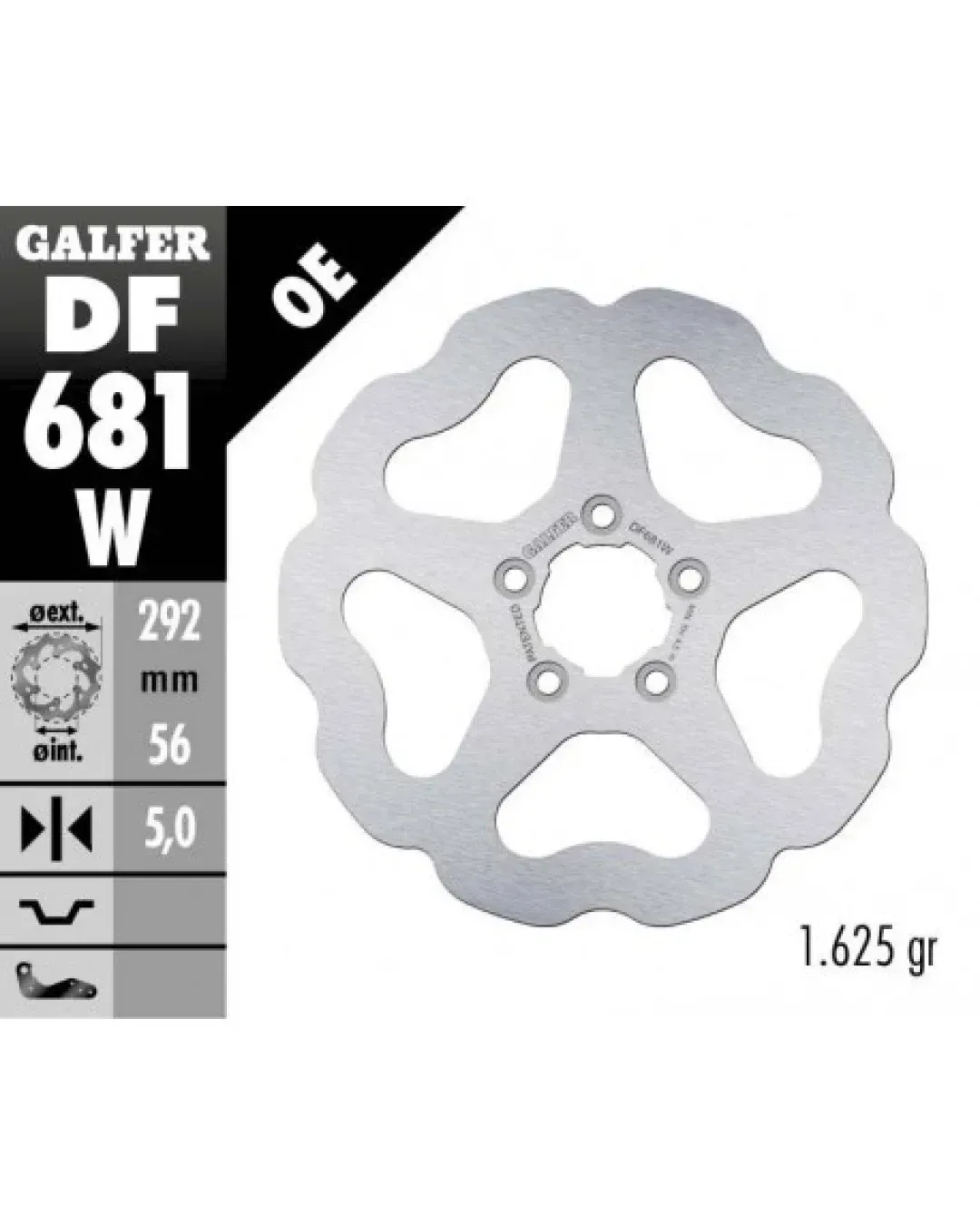 Заден спирачен диск Galfer WAVE FIXED  DISC WAVE FIXED 292x6.4mm DF681W