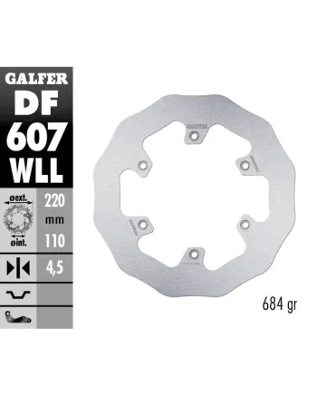 Заден спирачен диск Galfer WAVE FIXED SOLID 220x4.5mm DF607WLL