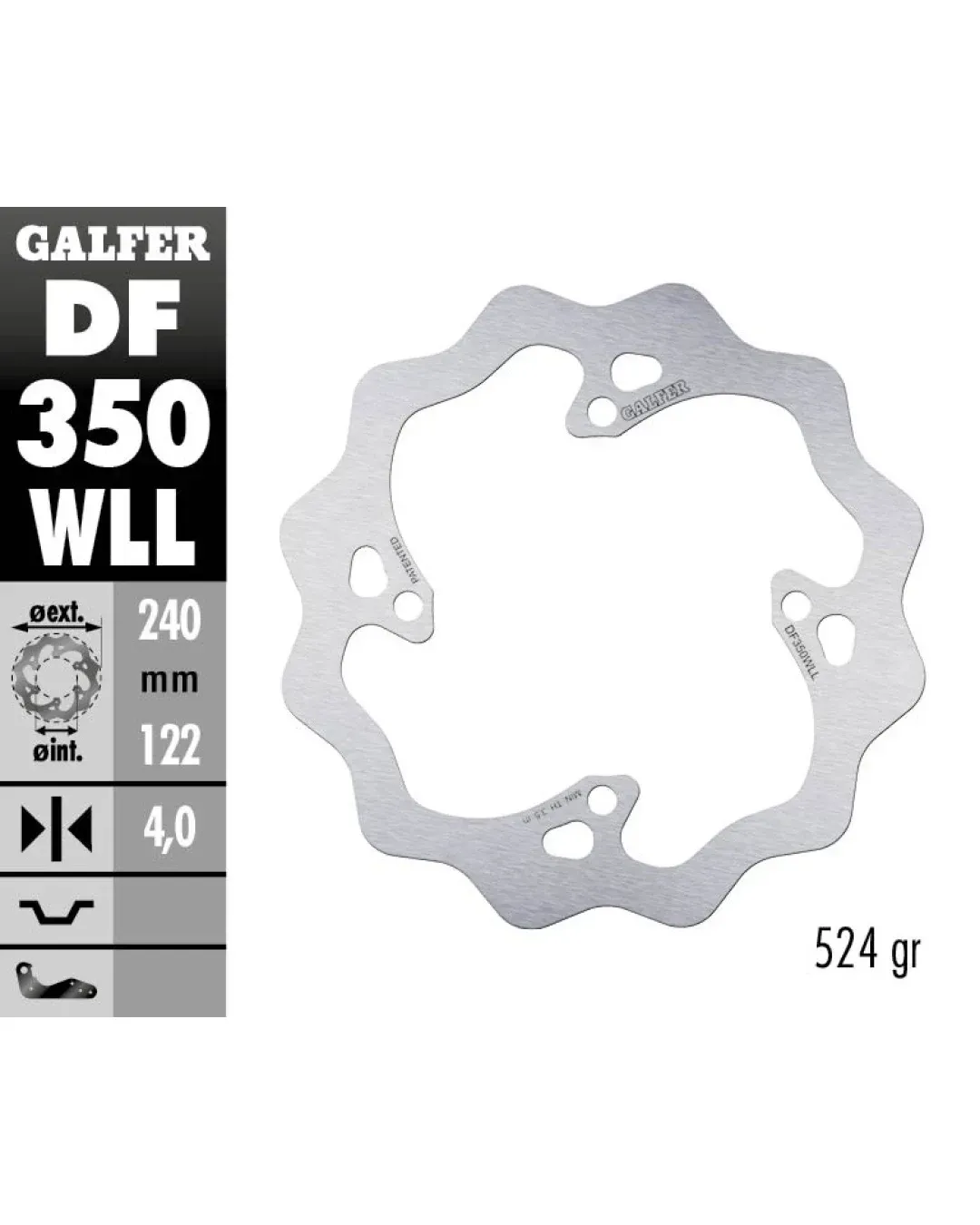 Заден спирачен диск Galfer WAVE FIXED SOLID 240x4mm DF350WLL