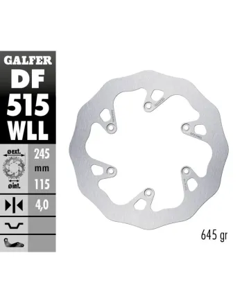 Заден спирачен диск Galfer WAVE FIXED SOLID 245X5MM DF515WLL