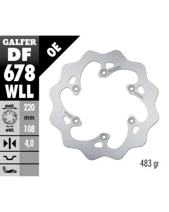 Заден спирачен диск Galfer WAVE FIXED SOLID DF678WLL
