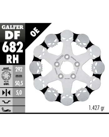 Заден спирачен диск Galfer WAVE SKULL DESIGN FIXED 292x5mm DF682RH