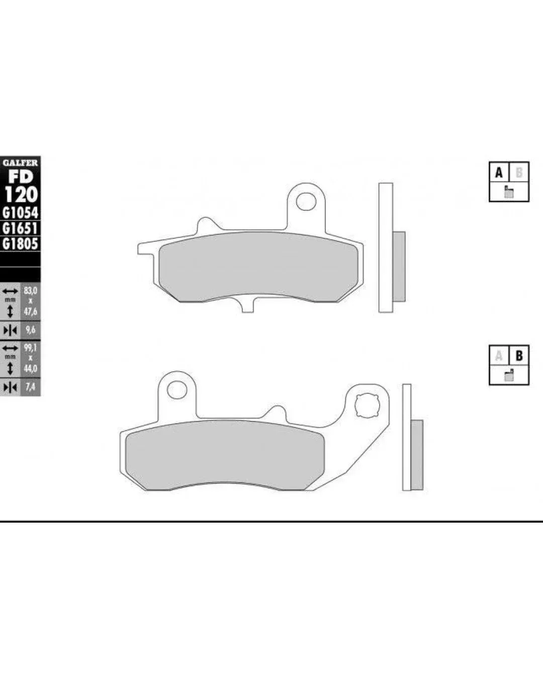 Задни мото накладки Galfer SEMI METAL FD120G1054