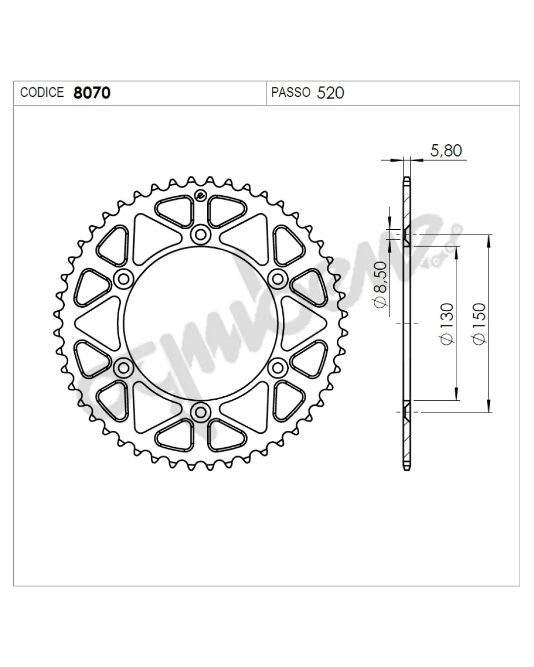Задно зъбчато колело TROFEO 368070151 BLACK