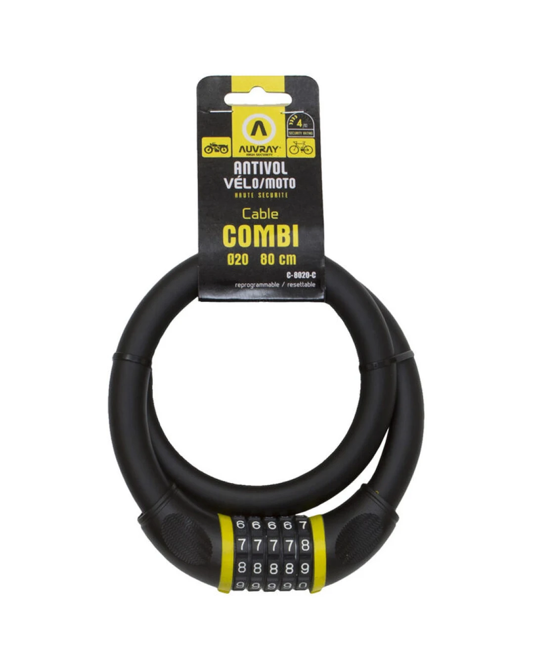 Заключваща верига AUVRAY Cable Combi Maxi D.20 in 80 cm