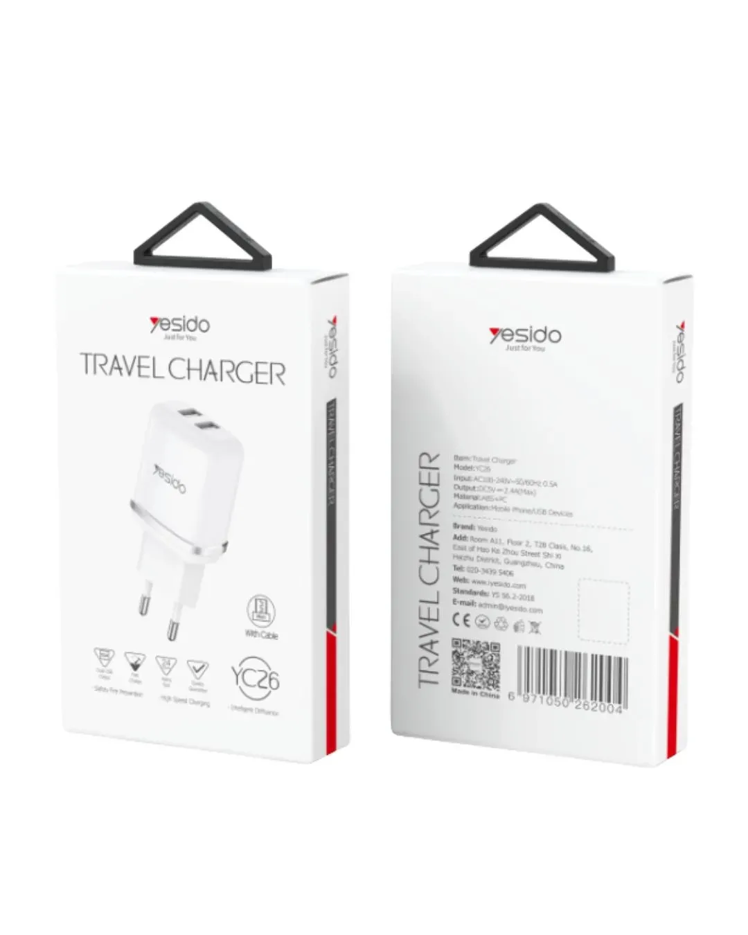 Зарядно устройство YESIDO YC26 20W (2xUSB-C)