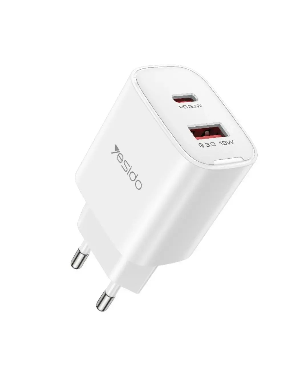 Зарядно устройство за контакт Yesido YC02E 20W (1xUSB-C, 1xUSB-A)