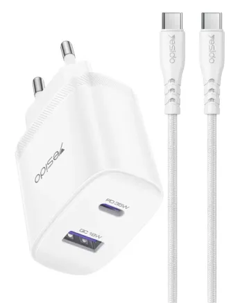 Зарядно устройство за контакт YESIDO YC108 35W с USB-A и USB-C