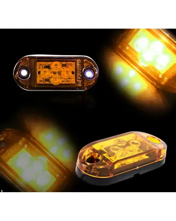 Жълт LED Габарит, Маркер, 4 SMD Диода - 12V